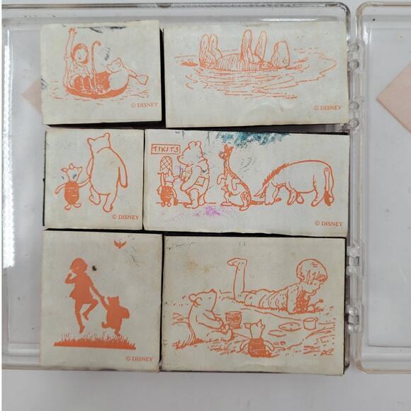 World Of Pooh Set of 6‎ Rubber Stamps All Night Media Disney 1of3 - Picture 3 of 6
